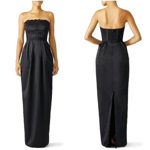 Monique Lhuillier Black Strapless Dress